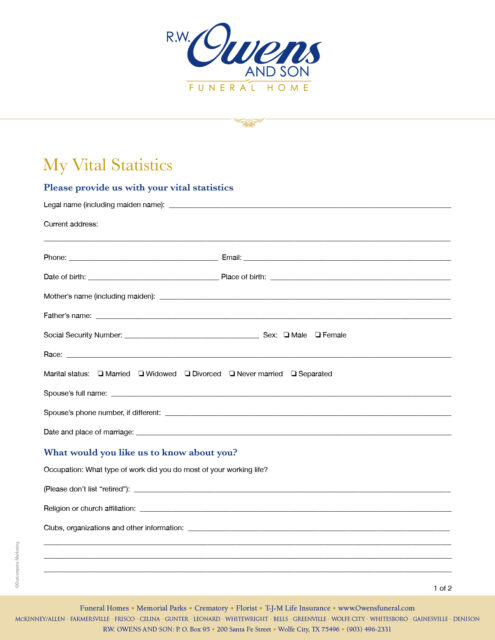 Vital Statistics